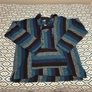 Blue and Black “Drug Rug” Hoodie